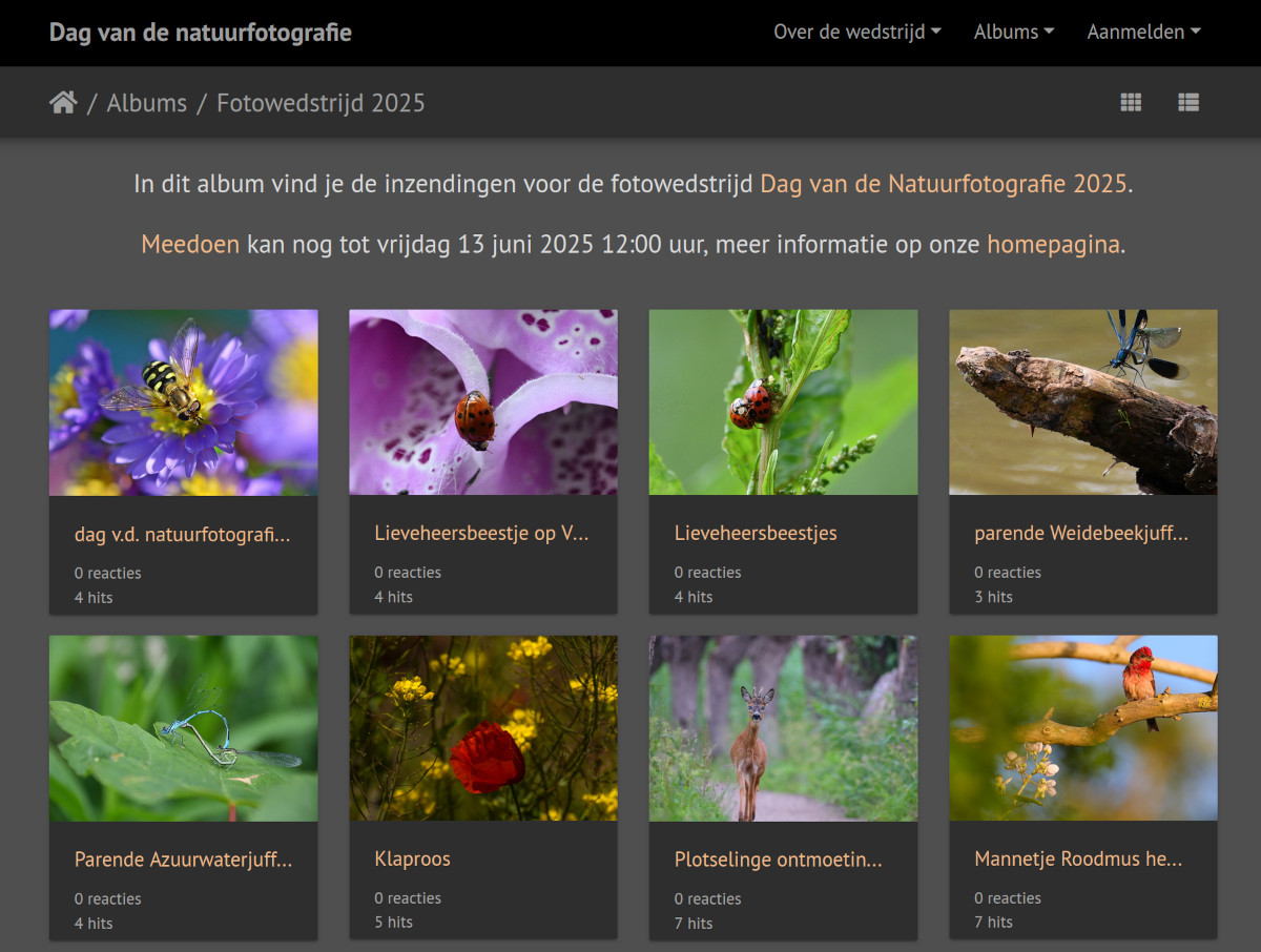 Schermafbeelding van een fotogallerij